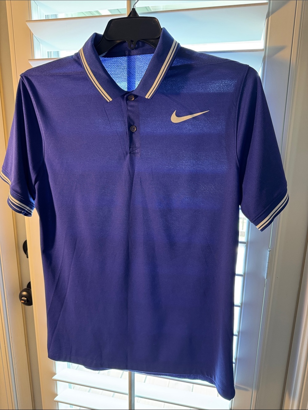 Nike Men’s Royal Purple Polo with White Swoosh
